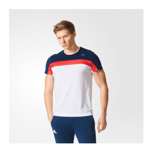 ADIDAS france rugby collegiate t-shirt [white/navy/red]