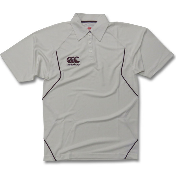CCC cricket short sleeve shirt [cream/maroon]