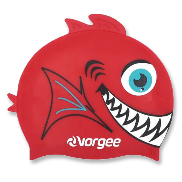 VORGEE piranha silicone swim cap [red]