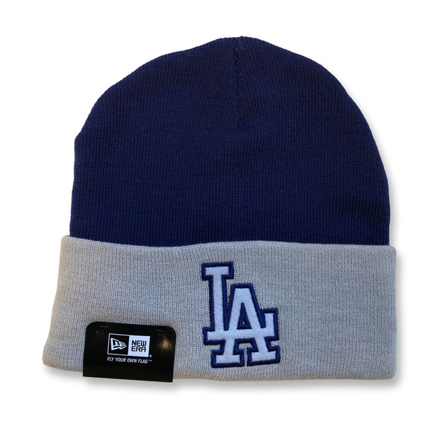 NEW ERA baseball LA dodgers MLB knit hat [navy/grey]