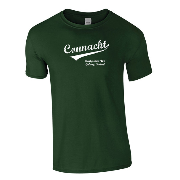 EGGCATCHER connacht rugby vintage script slim fit t-shirt [bottle green]