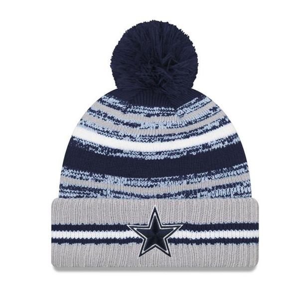 NEW ERA Dallas Cowboys sideline knit bobble hat [grey/navy/white]