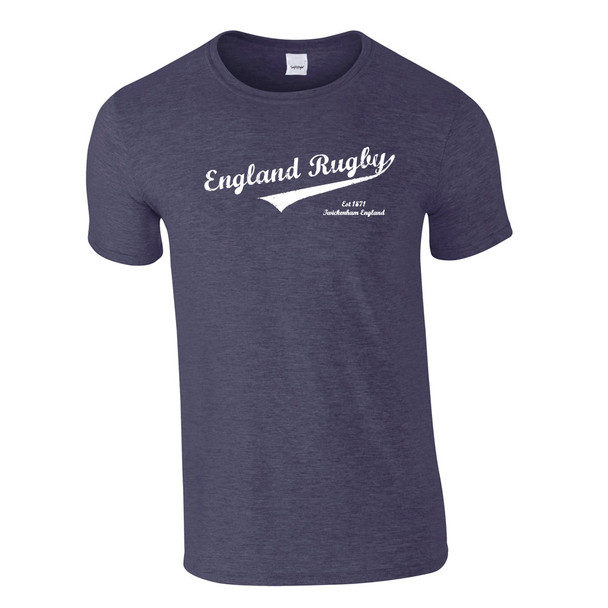 EGGCATCHER england rugby vintage script slim fit t-shirt [navy]