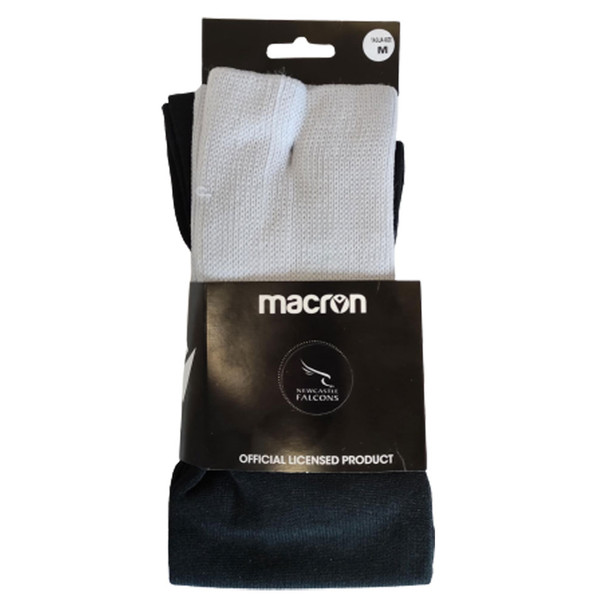 MACRON Newcastle Falcons Rugby Matchday Home socks medium [black/grey]