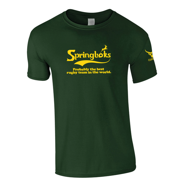 CORBERO springboks 'best rugby team in the world' ringspun t-shirt [bottle green]