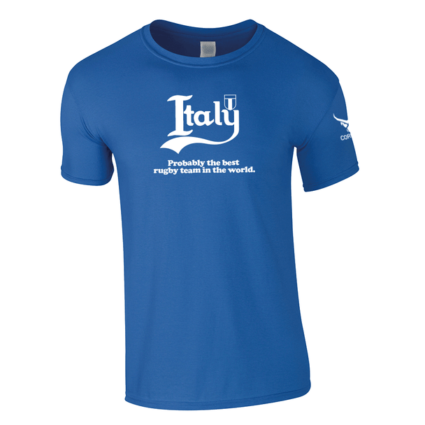 CORBERO italy 'best rugby team in the world' ringspun t-shirt [royal]