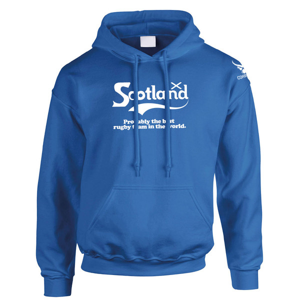 CORBERO scotland 'best rugby team in the world' hooded sweatshirt [royal blue]