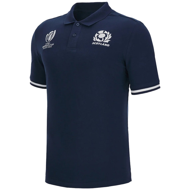 MACRON Scotland RWC 2023 Poly-Cotton Polo Shirt [Navy]