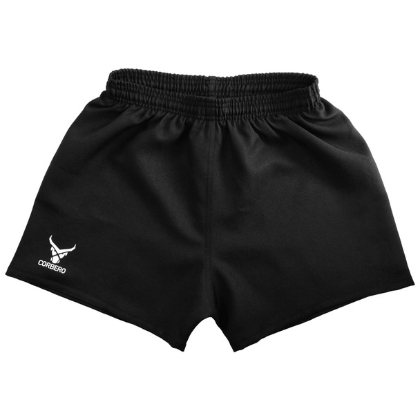 CORBERO ladies poly-twill rugby shorts [black]