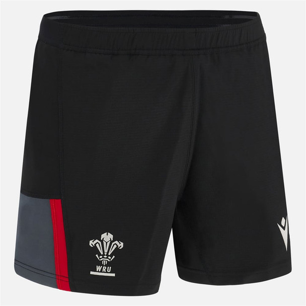 MACRON wales rugby training shorts [black/grey/red]