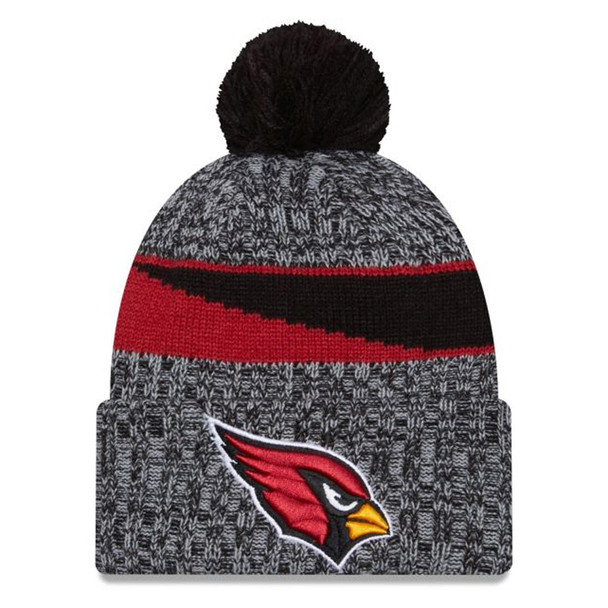 NEW ERA Arizona Cardinals NFL23 side-line sport knit bobble beanie hat [Black/grey/red]