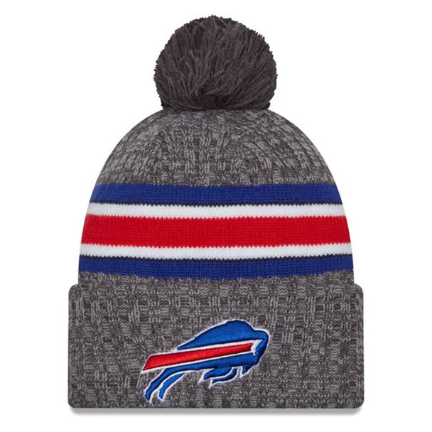 NEW ERA Buffalo Bills NFL23 side-line sport knit bobble beanie hat [Grey/blue/white/red]