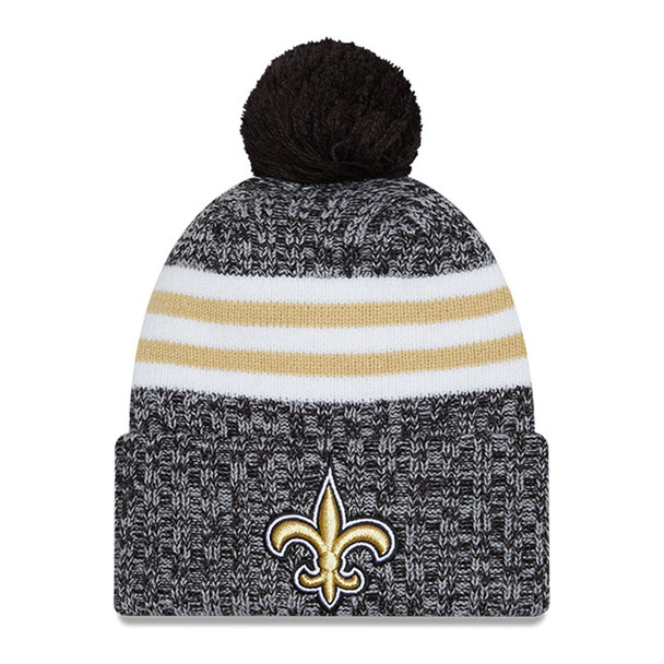 NEW ERA New Orleans Saints NFL23 side-line sport knit bobble beanie hat [black/grey/white/gold]