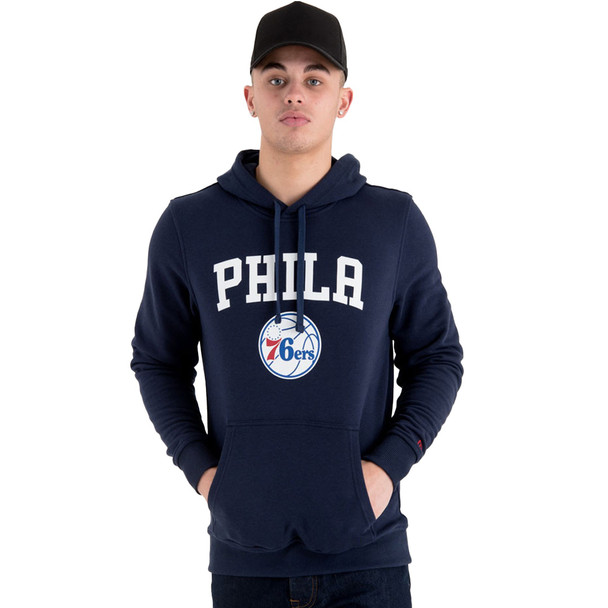 NEW ERA philadelphia 76ers basketball NBA hooded sweat [navy]