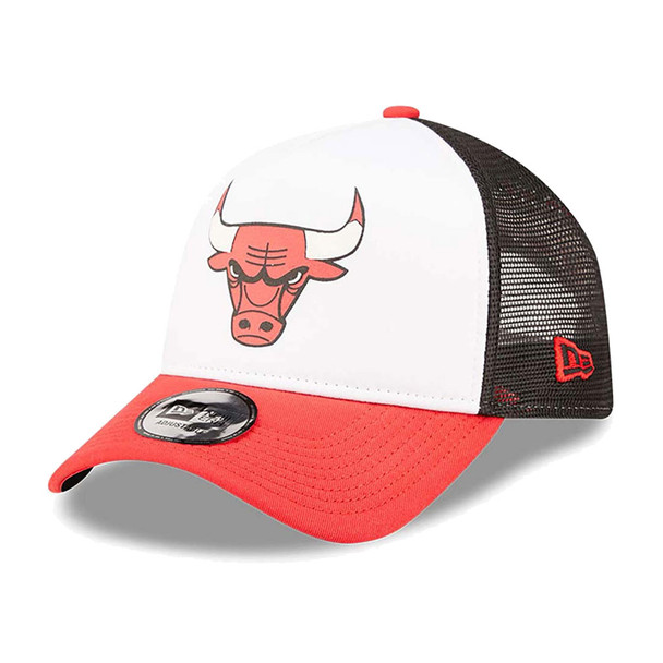 NEW ERA Chicago Bulls Team Colour Block White A-Frame Trucker Cap [black/white/red]
