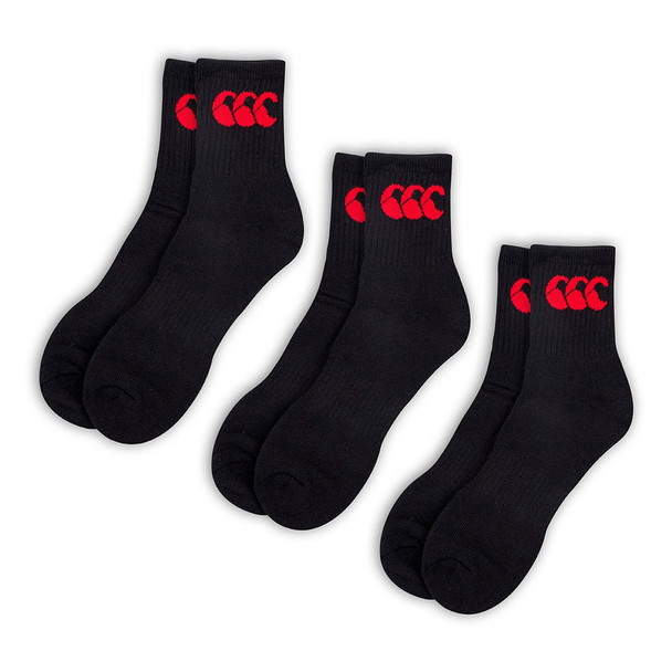 CCC cotton crew training socks 3 pair [black]