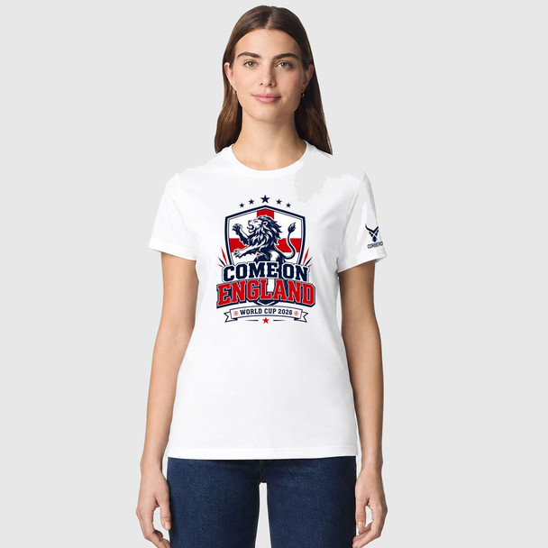 CORBERO ladies softstyle adult t-shirt COME ON ENGLAND FOOTBALL 2026 [white]