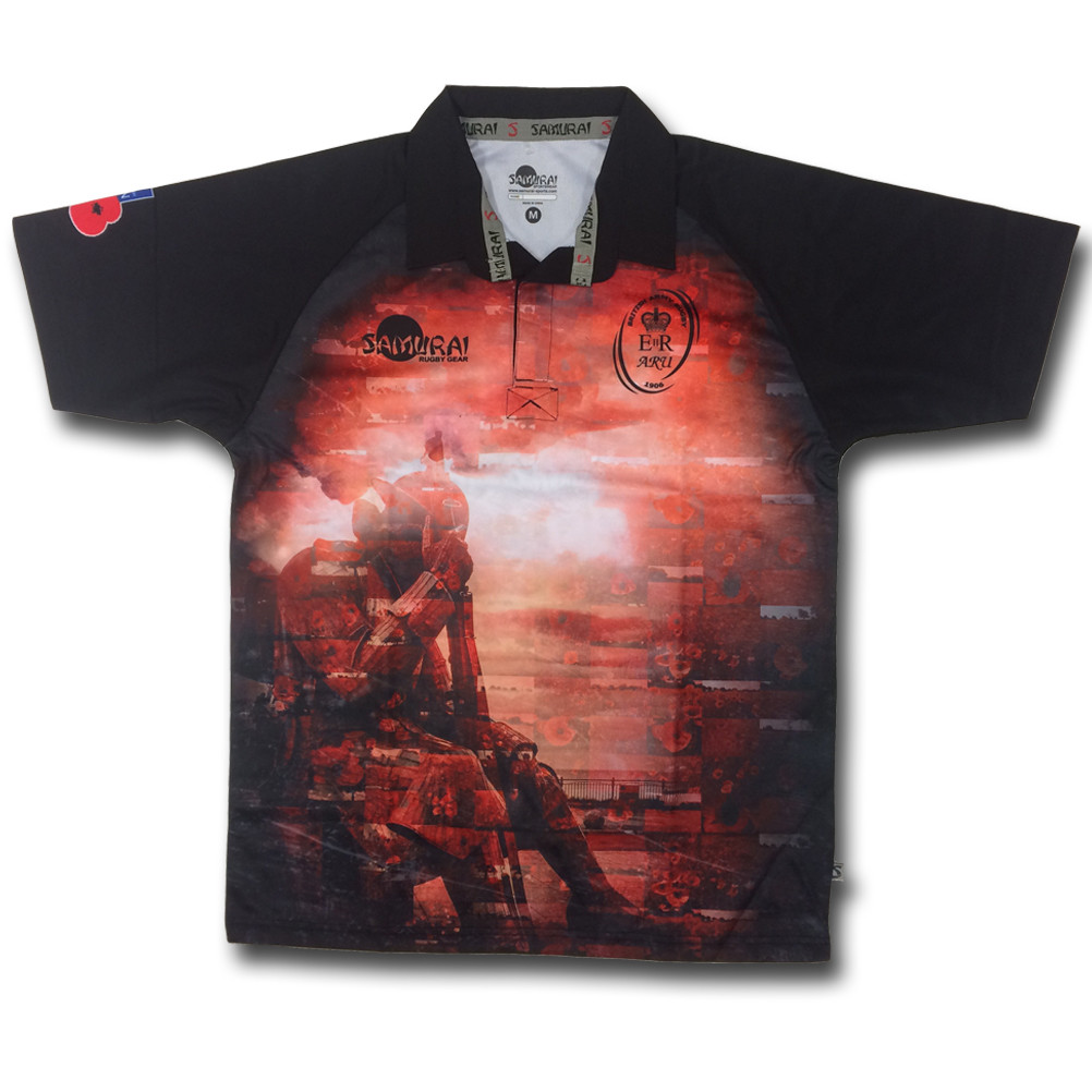 SAMURAI british army (ARU) Tommy Soldier Remembrance Rugby Shirt image