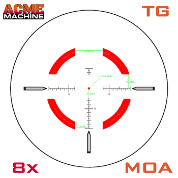 1-8x28mm First Focal Plane 34mm Elite Rifle Scope TR-MOA Reticle