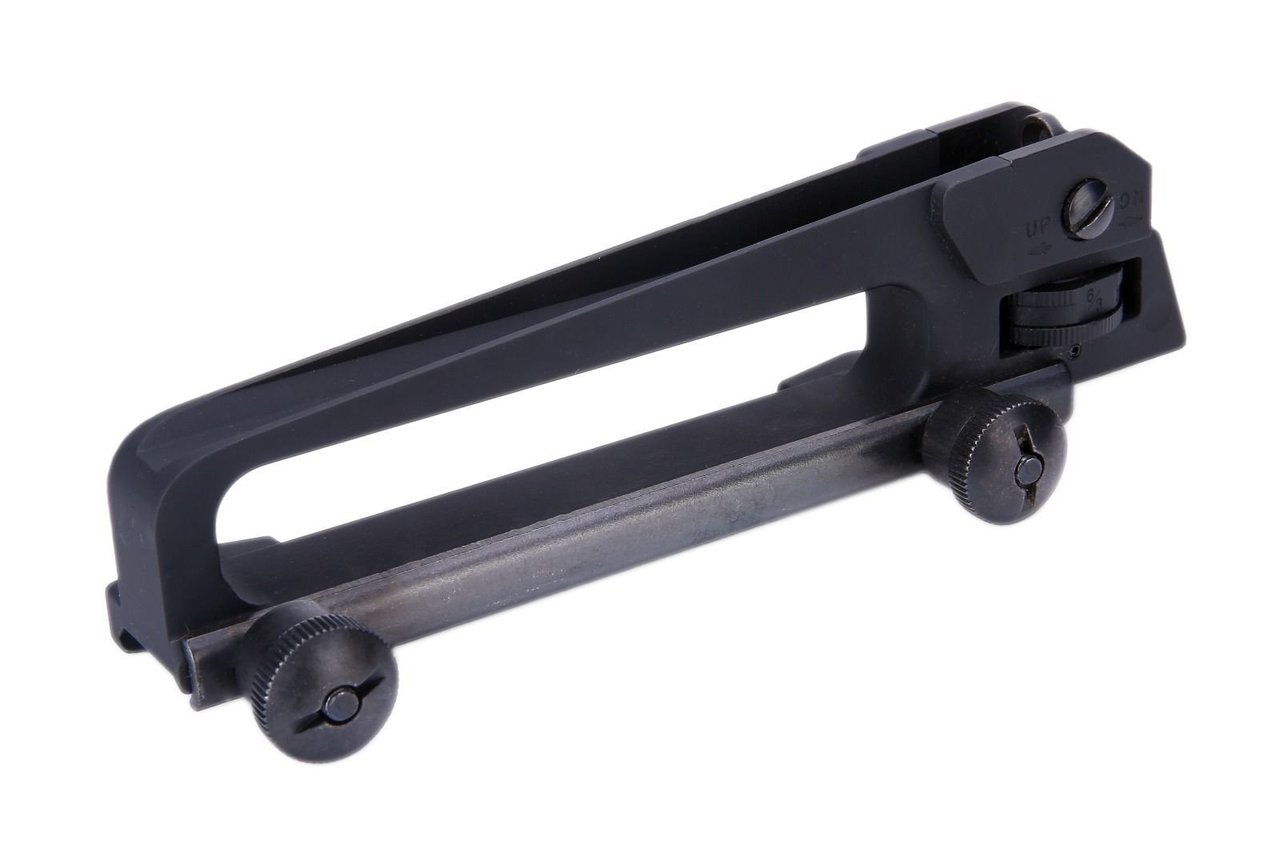 Low Profile Removable Carry Handle & Rear Sight Mount – 20mm Rail, Ambidextrous, Black Metal