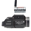 Streamlight TLR-7X 69455 weapon light with 500 lumens, dual-fuel operation, rechargeable SL-B9 battery, and compact low-profile design.