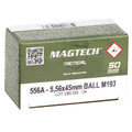 Magtech Tactical 5.56x45mm 55 Grain FMJ Ammo (MT556A) – Reliable training ammunition with 3,265 fps muzzle velocity, reloadable brass, and consistent accuracy. Available in boxes of 50 or cases of 1000.