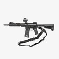 Magpul MS4 Gen 2 Dual QD Sling in Ranger Green, convertible one-point to two-point rifle sling with MS1 Slider, steel QD D-Ring, push-button swivels, NIR treated webbing, Made in USA.