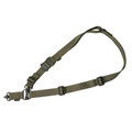 Magpul MS4 Gen 2 Dual QD Sling in Ranger Green, convertible one-point to two-point rifle sling with MS1 Slider, steel QD D-Ring, push-button swivels, NIR treated webbing, Made in USA.