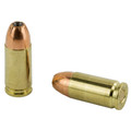 Sellier & Bellot 9mm 115gr JHP pistol ammo for self-defense and competitive shooting accuracy.