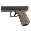 GLOCK 19 Gen3 Compact 9mm Luger — 4.02” barrel, gas nitride slide, OD green frame with black slide. California-compliant 10-round mags (x2). Reliable, compact, duty-ready.