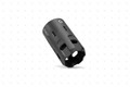 Strike Oppressor Lite V2 — 5.0 oz concussion reduction device with hardened steel core, aluminum shell, 18 vent holes, and fast QD mount for SREM-compatible muzzle devices. Lightweight, quick-attach blast redirector for training and close-quarters use