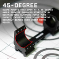 Low profile 45-degree offset Picatinny micro red dot mount.