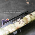 Ruger 10/22 extended 14-slot Picatinny rail mount for scopes and optics.