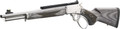 Compact, fast-handling Model 1984 CSBL lever-action rifle with stainless steel barrel, big-loop lever, XS ghost-ring lever rail sight, gray & black laminated stock, deluxe recoil pad and scope base — ideal for hunting and field use.