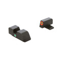 AmeriGlo I-Dot night sights for FN High Power with green tritium lamps and high-contrast orange front outline.