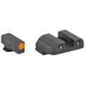 AmeriGlo Trooper night sights for Glock 42 and 43 with orange front outline and 3-dot green tritium configuration.