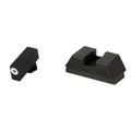AmeriGlo L-height tritium sights for Glock 43X and 48 MOS with white front outline and blacked-out serrated rear for optics.