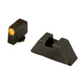 AmeriGlo suppressor height tritium sights for Glock MOS with orange front outline and flat black square notch rear.