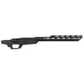 Sharps Bros Heatseeker chassis for Ruger American Short Action with 1913 Picatinny rail interface and black Cerakote finish.