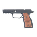 Sharps Bros P320 aluminum grip module with manual safety, black finish and Brazilian Cherry wood panels.