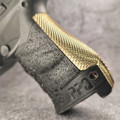 Walther PDP and PPQ compact brass Death Grip backstrap with aggressive checkering. Improve recoil control, balance, and grip for faster, more accurate shooting.