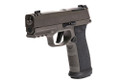 Sig Sauer P365-AXG Legion Comp 9mm CA compliant pistol with alloy grip, integrated compensator, and optics-ready slide for superior control.