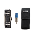 Fix It Sticks Compact Ratcheting Multi-Tool includes a locking T-way wrench, 6–25 in-lb torque driver, 16 bits, and belt pouch for precision maintenance.