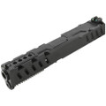 Derya Firearms Island Complete Upper 9mm with RMR cut and ported island barrel. Fits DY9 and Glock 19 Gen 4 frames for flatter shooting.