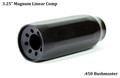 KVP 3.25" Magnum Linear Comp redirects muzzle blast forward with durable carbon steel, QPQ Black Nitride, and multiple thread options.