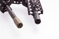 Kaw Valley Precision 30 Caliber Linear Comp with 5/8x24 threads, compact 2 1/16" design, 2.9 oz. weight, and durable QPQ Black finish.