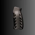 Smoke Composites carbon fiber ultralight AR pistol grip weighs 1.14 oz. for a durable, ergonomic, ambidextrous lightweight build upgrade.