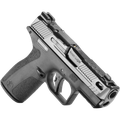 Smith & Wesson M&P Shield X Carry Comp 9mm CA-compliant pistol with ported barrel, optic-ready slide, night sights, and two 10-round magazines.