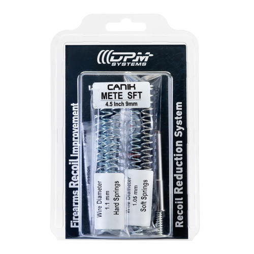 DPM Mechanical Recoil Reduction System for Canik METE SFT 4.46” (9mm). Drop-in multi-spring recoil rod with 5 external springs and dual plugs — smooths recoil, protects slide/frame, and offers tunable performance (~14–18 lb full-open). DPM Mechanical Recoil Reduction System for Canik METE SFT 4.46” (9mm). Drop-in multi-spring recoil rod with 5 external springs and dual plugs — smooths recoil, protects slide/frame, and offers tunable performance (~14–18 lb full-open).