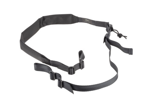 Viking Tactics Wide Padded Sling Upgrade in Black is a two-point quick adjust sling with wide padding, rubber pull tab, metal hardware, and friction-resistant nylon. Made in the USA.